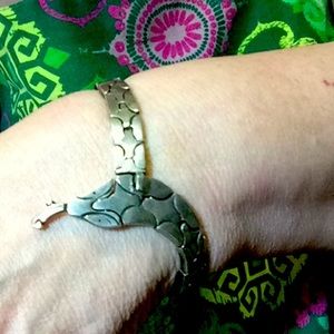 Heavy Vintage Sterling Segmented Snake Bracelet